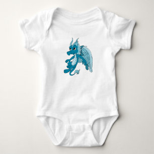 Blauer Drache Cartoon Baby Strampler