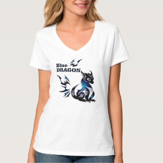 Blauer Drache Frauen V-Ausschnitt T-Shirt