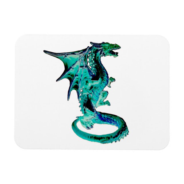 Blauer Drache Horizontaler flexibler Foto Magnet (Horizontal)
