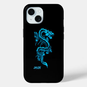 Blauer Drache iPhone 15 Hülle