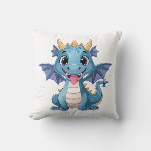 blauer Drache Kissen (Vorderseite)