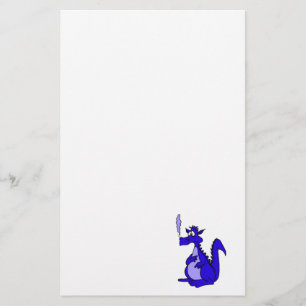Blauer Drache mit Rauch Briefpapier