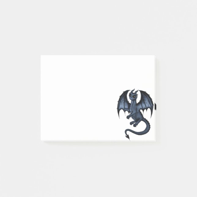 blauer Drache Post-it Klebezettel (Vorderseite)