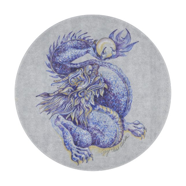 Blauer Drache Schneidebrett (Vorderseite)