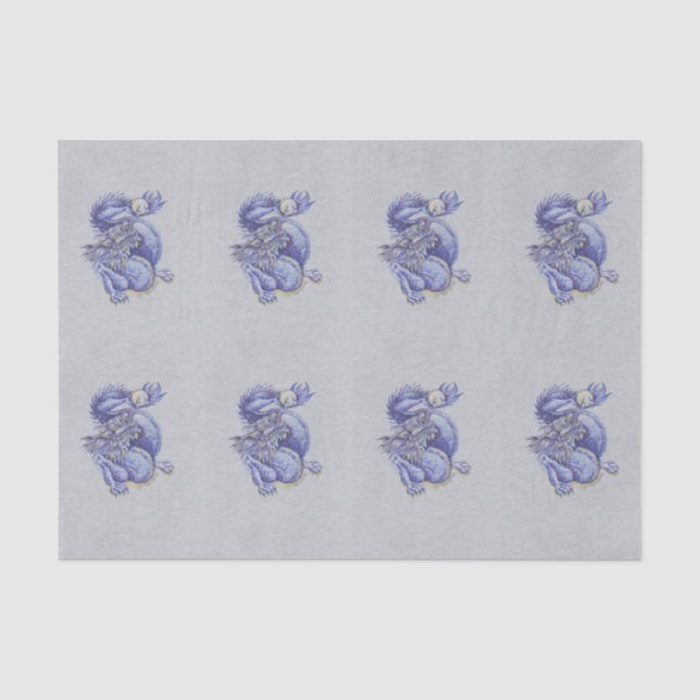 Blauer Drache Seidenpapier (Vorderseite)