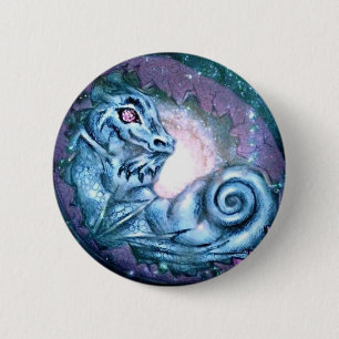 Blauer Drache-Stern Button