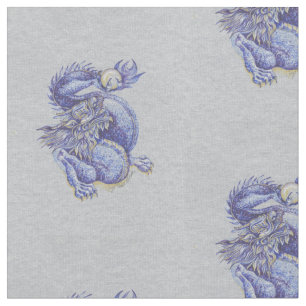 Blauer Drache Stoff