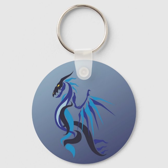 Blauer Drachenflame Schlüsselanhänger (Vorderseite)