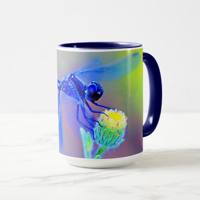 Blauer Drachenfliege Geisteszüge 15oz Combo Tasse (VorderseiteRechts)