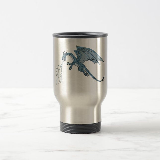 Blauer Drachenspitzel Reisebecher (Mittel)