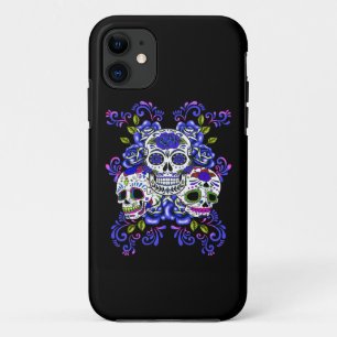 Blauer Dreifach-Zucker-Schädeltag der Toten Case-Mate iPhone Hülle