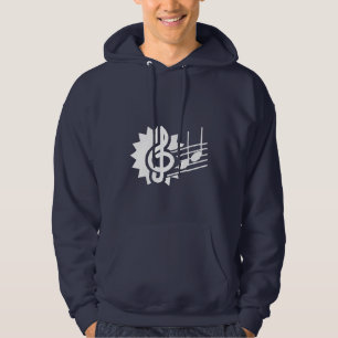 Blauer dreifacher Clef; Musiknoten Hoodie