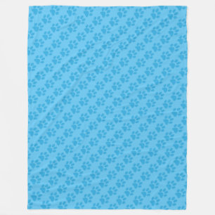 Blauer Druckkopf auf blauem Muster Fleecedecke