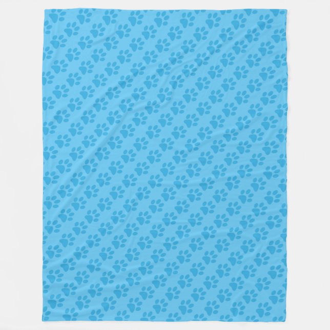 Blauer Druckkopf auf blauem Muster Fleecedecke (Vorderseite)