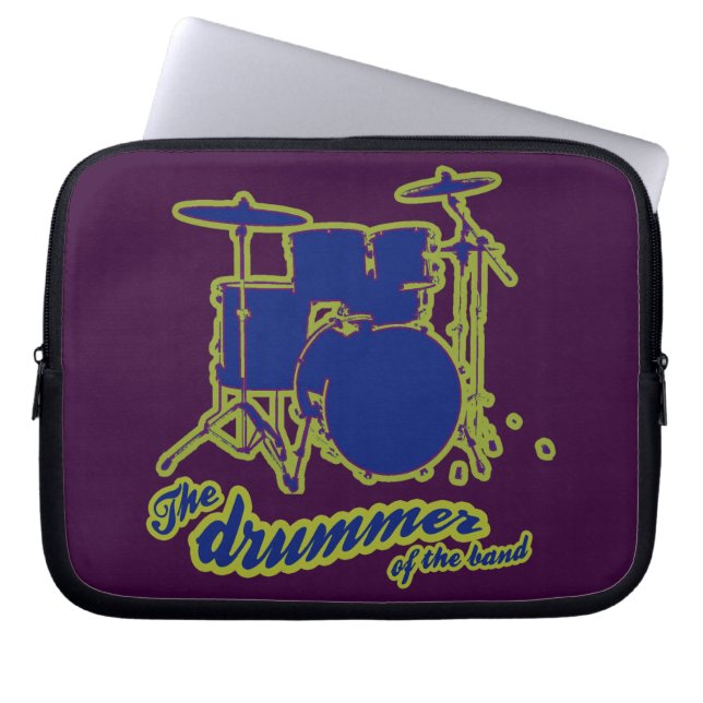 Blauer Drummer der Band Laptopschutzhülle (Vorderseite)