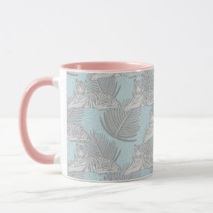 Blauer Dschungel-Tiger-Muster Tasse