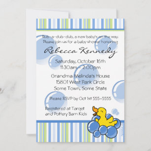Blauer Ducky Baby Duwer Einladungen