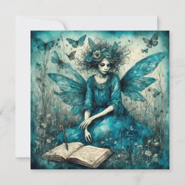 Blauer Duschkopf Einladung (Vorderseite)