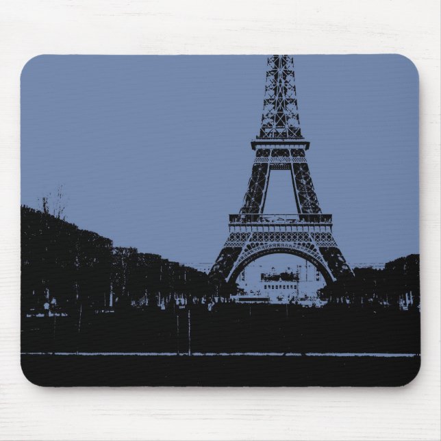 Blauer Eiffelturm Mousepad (Vorne)