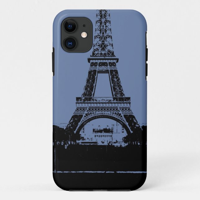 Blauer Eiffelturm-Telefon-Kasten Case-Mate iPhone Hülle (Rückseite)
