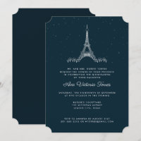 Blauer Eiffelturm unter den Sternen Quinceañera