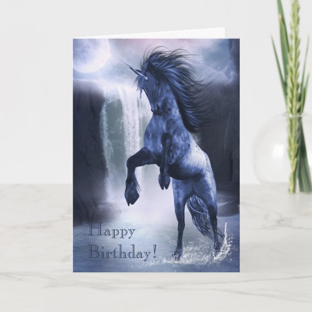 Blauer Einhorn 1 Karte (Vorderseite)