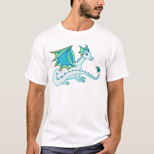 Blauer Eis-Drache-T - Shirt (Vorderseite)