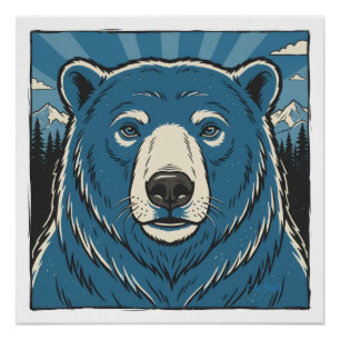 Blauer Eisbär  Poster