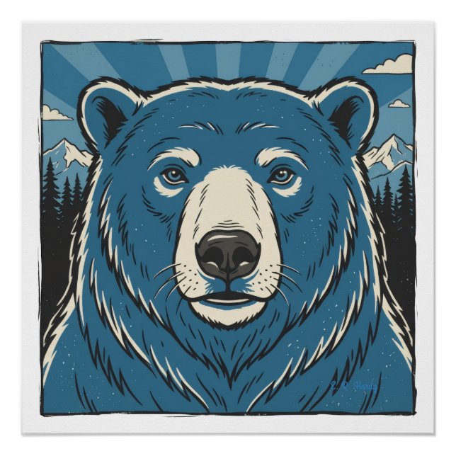 Blauer Eisbär  Poster (Vorderseite)