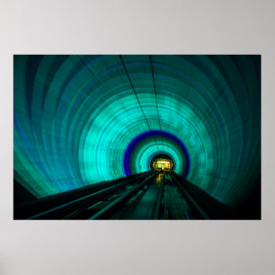 Blauer Eisenbahntunnel, Singapur Poster