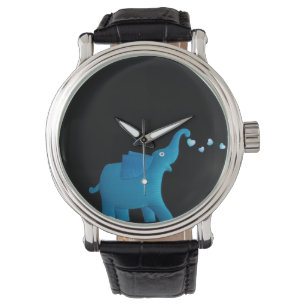 Blauer Elefant Armbanduhr