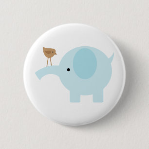 Blauer Elefant Button