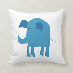 Blauer Elefant-Cartoon Kissen