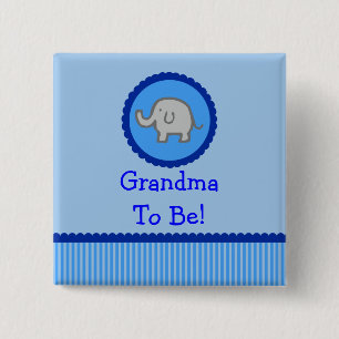 Blauer Elefant "Großmutter, zum Babyparty-Knopf z Button