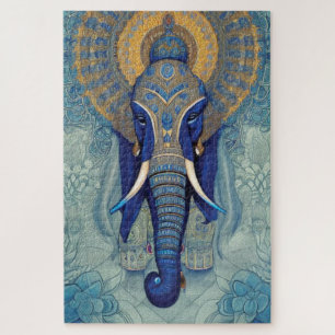 Blauer Elefant-Jigsaw-Puzzle