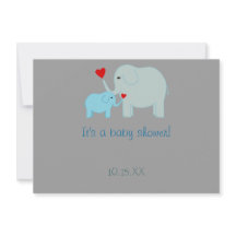 Blauer Elefant Kinderdusche Einladung