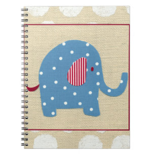Blauer Elefant mit weißen Polka-Punkten Notizblock