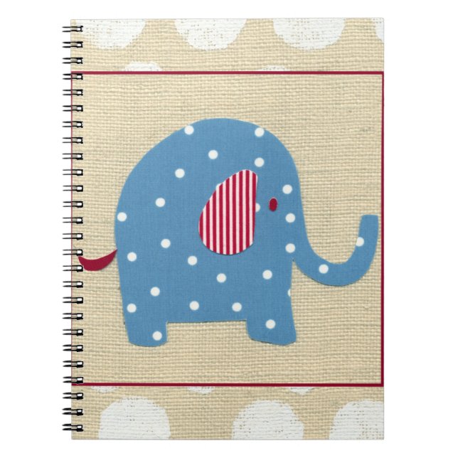 Blauer Elefant mit weißen Polka-Punkten Notizblock (Vorderseite)