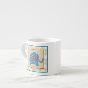 Blauer Elefant mit weißen Tupfen Espressotasse