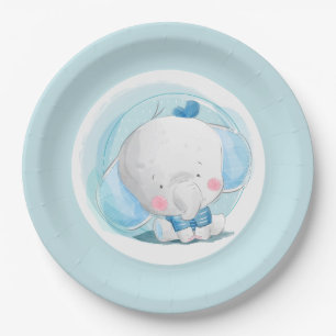 Blauer Elefant Pappteller
