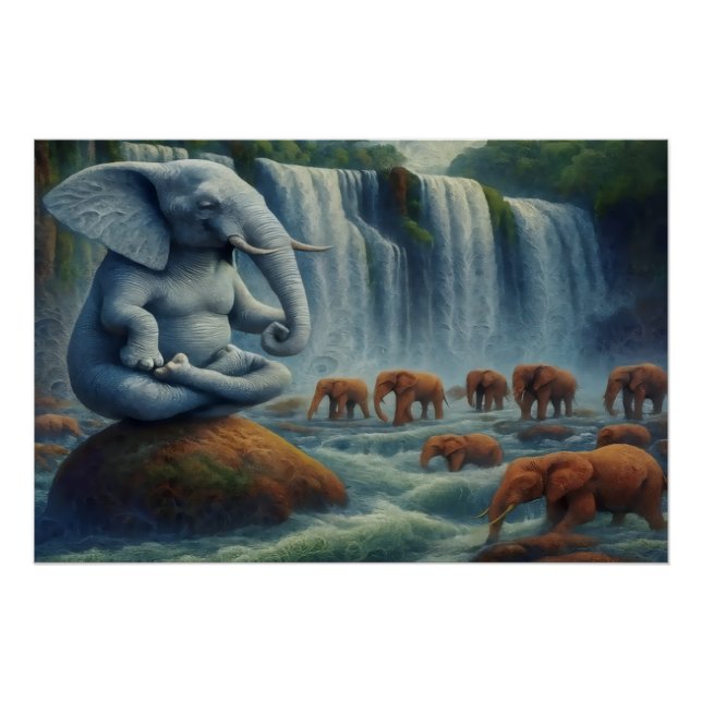 Blauer Elefant  Poster (Vorderseite)
