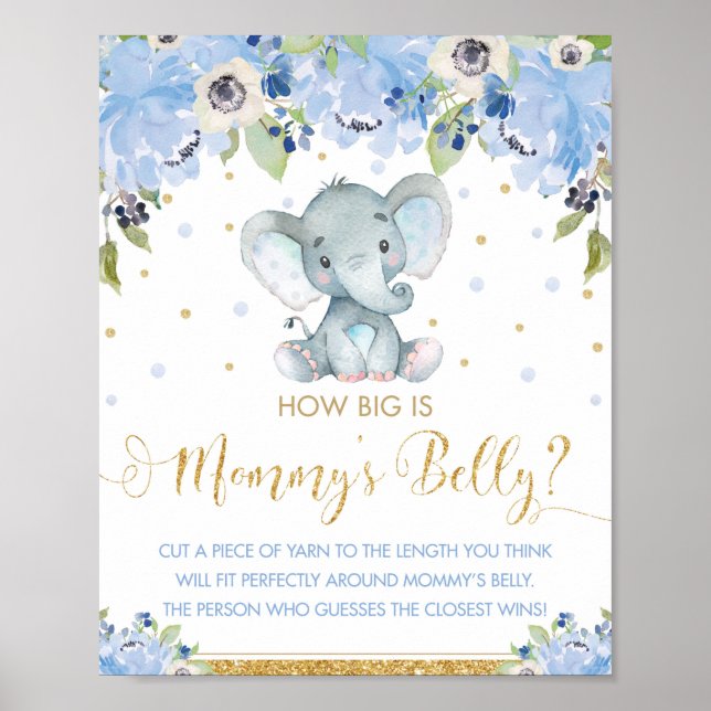 Blauer Elefant Wie groß ist Mommys Bauchspiel Poster (Vorne)