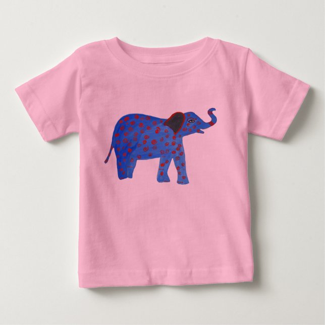 Blauer Elefant Zeichnend Tutu Bodysuit Baby T-shirt (Vorderseite)