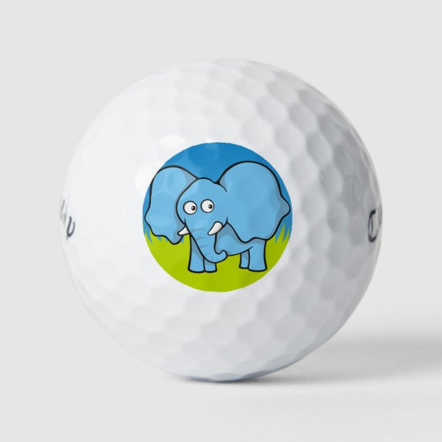 Blauer ElefantenCartoon Golfball (Vorderseite)