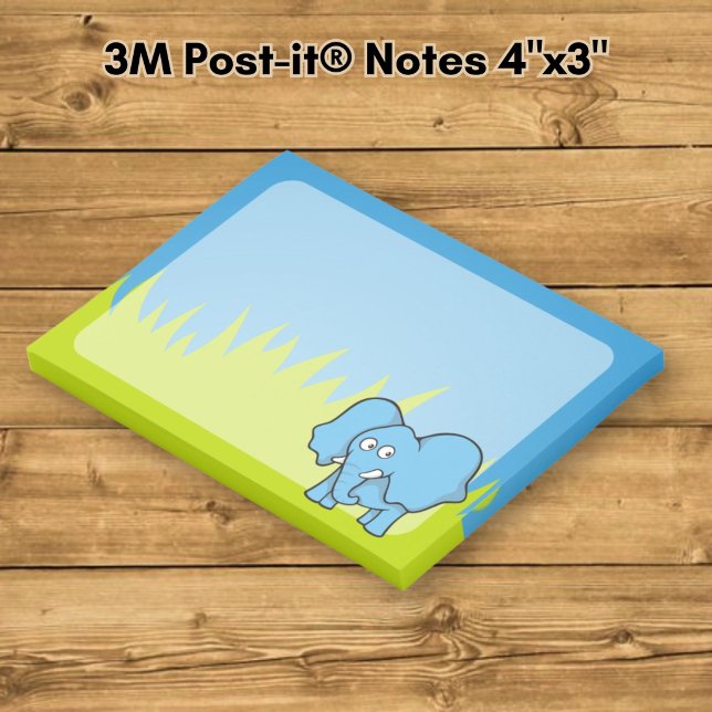 Blauer ElefantenCartoon Post-it Klebezettel (Von Creator hochgeladen)