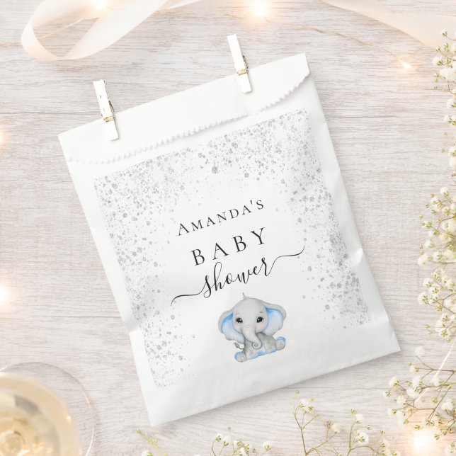 Blauer Elefantenjunge Babydusche Geschenktütchen (Ausgeschnitten)
