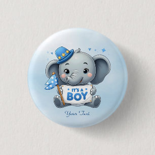 Blauer Elefantenschalter Button
