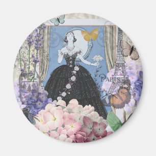 Blauer Eleganter Extravaganter Blumenstrauß Magnet