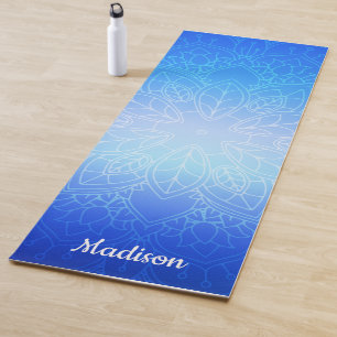 Blauer Eleganter Mandala Muster Yoga Mat Yogamatte