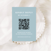 Blauer, eleganter Text des Pulvers | HochzeitQR-Co